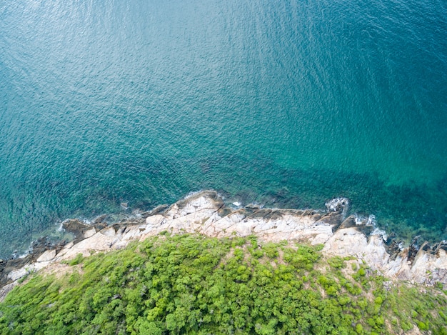 Bird eye view of seascape in Samed Island, Rayong, Thailand