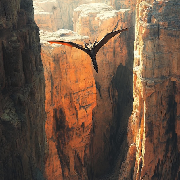 Photo bird flying over the canyon in zion national park utah usa