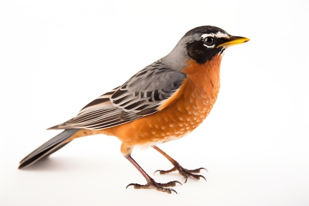 Bird flying on the sky having White Background Generative Ai