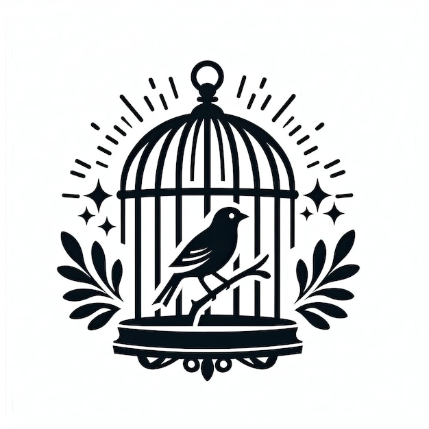 Bird home silhouette vector illustration