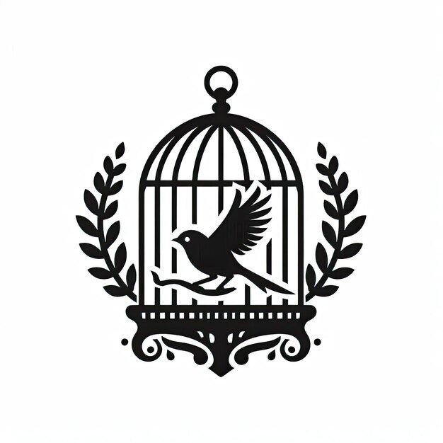 Bird home silhouette vector illustration