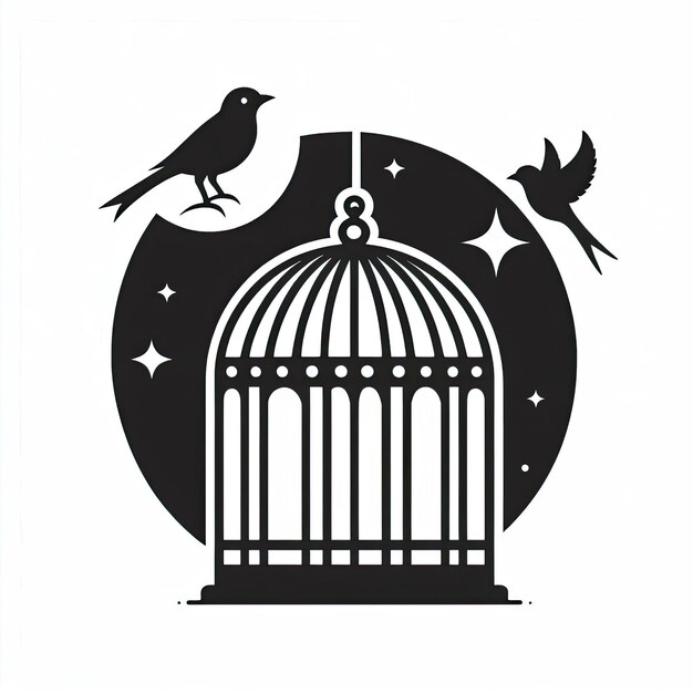 Bird home silhouette vector illustration