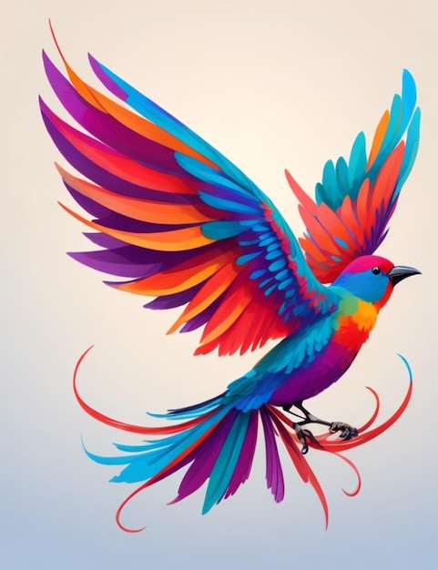 bird illustration logo design colorful