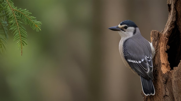 a bird is sitting on a branch in front of a tree