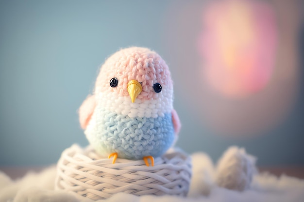 Bird knitting art illustration cute suitable for children39s books children39s animal photos created using artificial intelligence