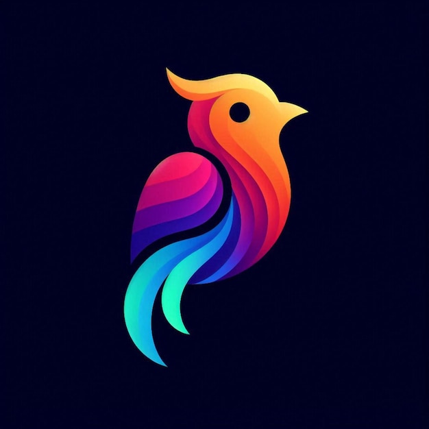 Bird logo colorful gradient design AI Generated