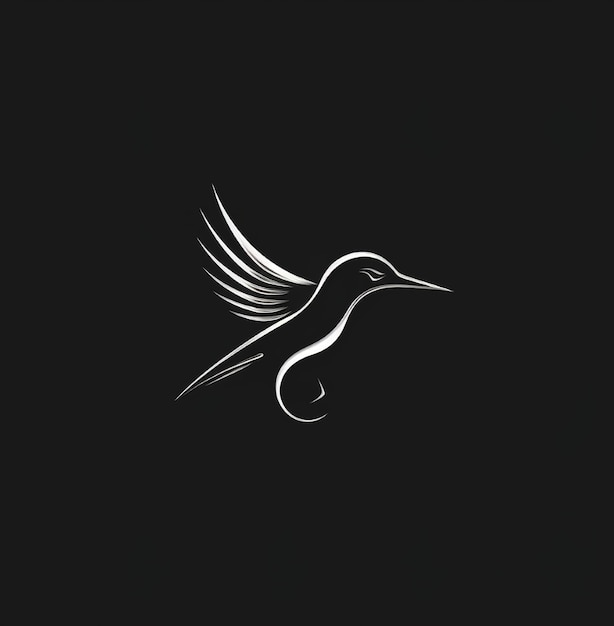 A bird logo with a black background