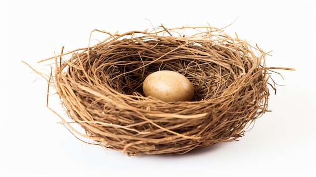 Bird nest isolated on white background