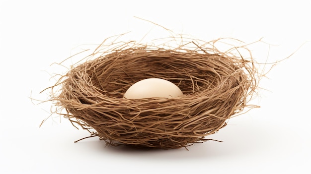 Bird nest isolated on white background