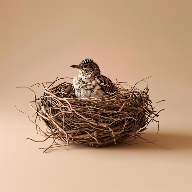 Photo bird nest on transparent background