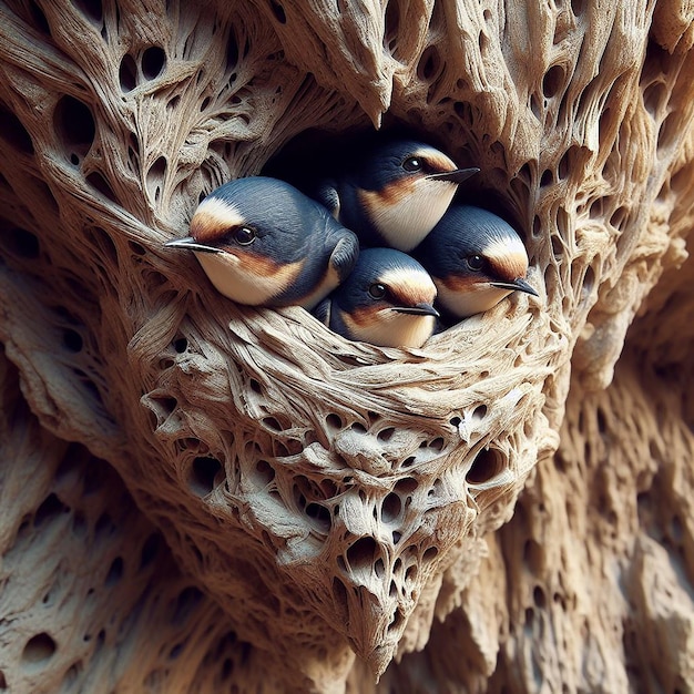 Bird nests swallows and bird families