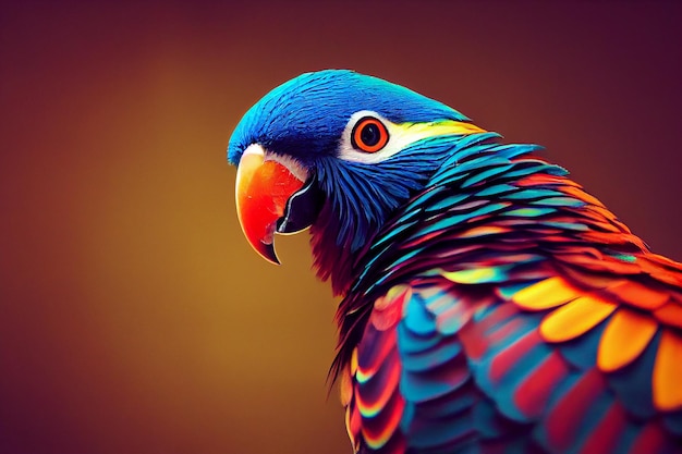 bird photorealistic red billed toucan blue and yellow macaw