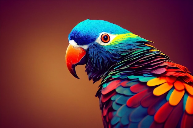 bird photorealistic red billed toucan blue and yellow macaw