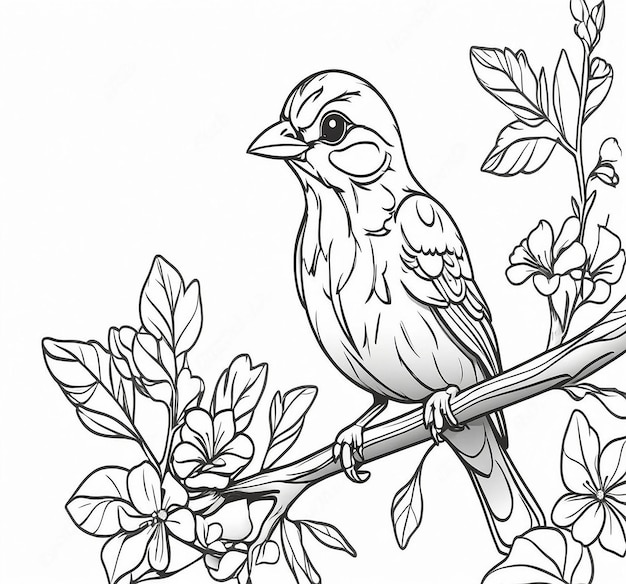 bird picture illustrationblack pencil skectchird