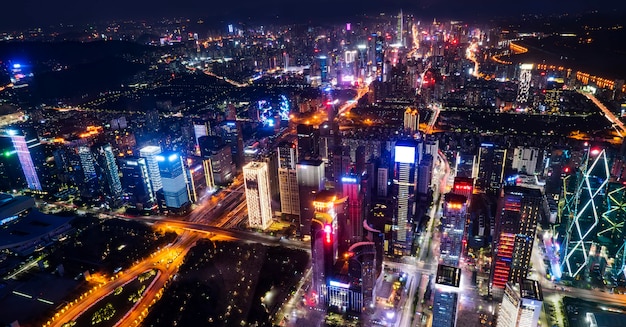 bird's eye view of the urban architectural in Shenzhen