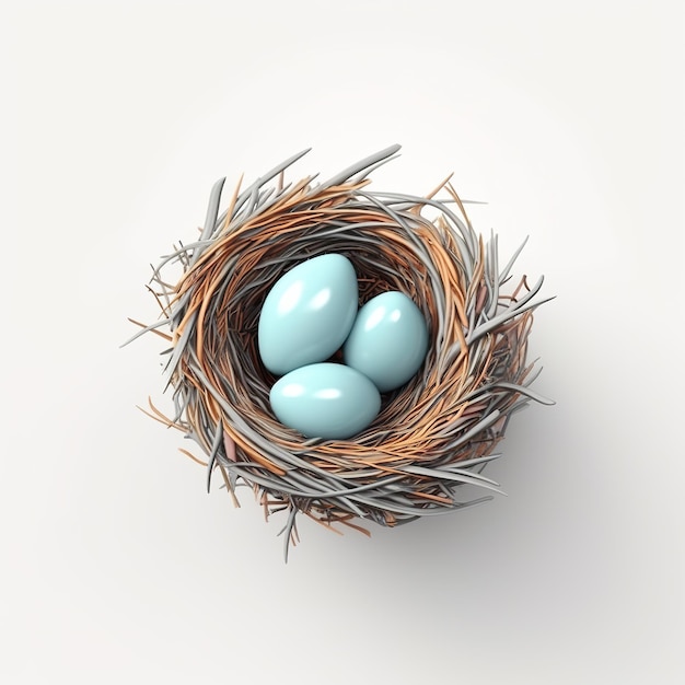 A bird's nest icon bright art soft color