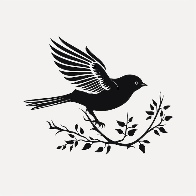 Photo bird silhouette clipart in black and white stylish and versatile designs