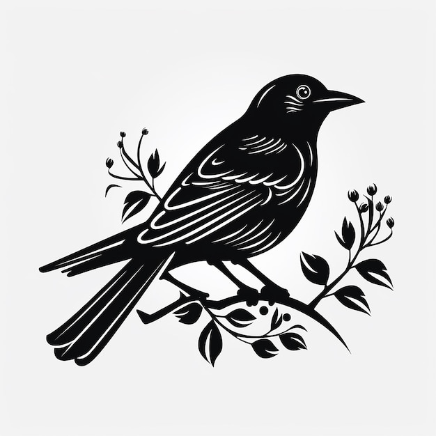 Bird Silhouette Clipart in Black and White Stylish and Versatile Designs