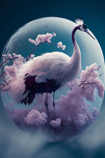 Bird that is standing in a bubble generative ai