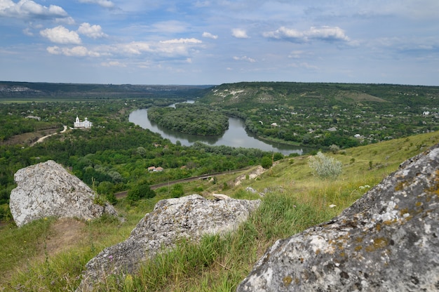 Bird view to naslavcha village moldova