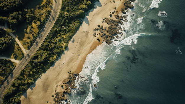 A bird view of the sea close up UHD wallpaper