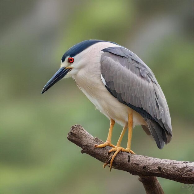 a bird with a blue beak and a red eye on its head