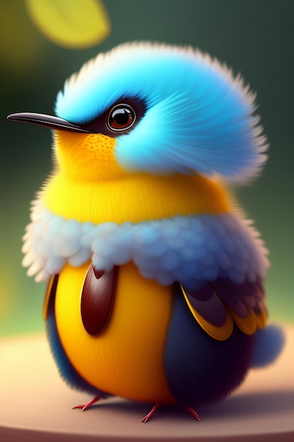 A bird with a blue head and a blue head