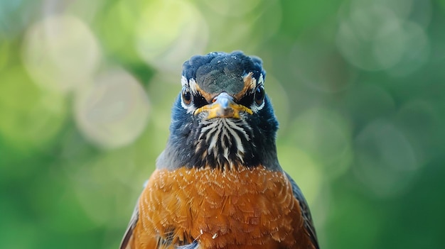 a bird with a blue head and a yellow beak