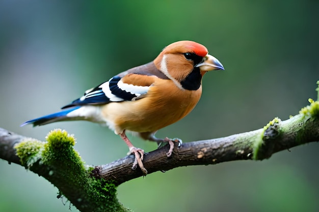 A bird with a blue tail sits on a branch.