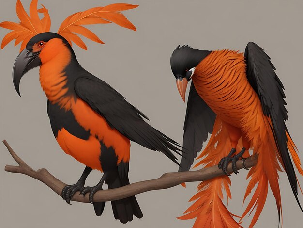 A bird with bright orange feathers and a black head that says'the bird is a bird '