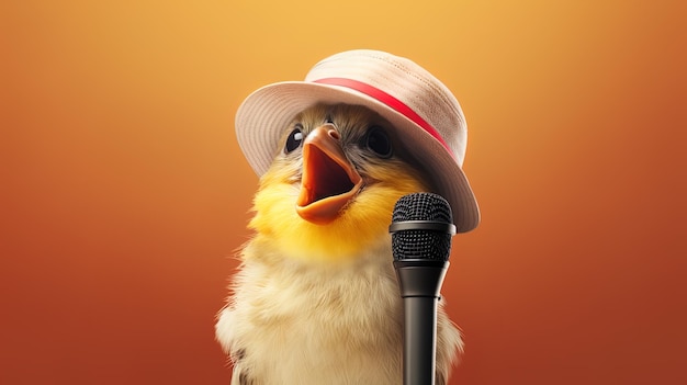 A bird with a camera taking photos on a red carpet