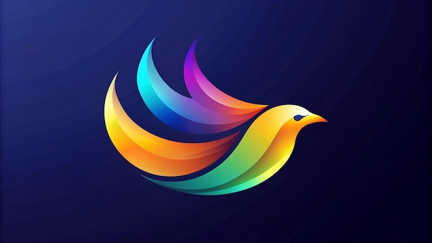 Photo a bird with a colorful tail of feathers on a dark background