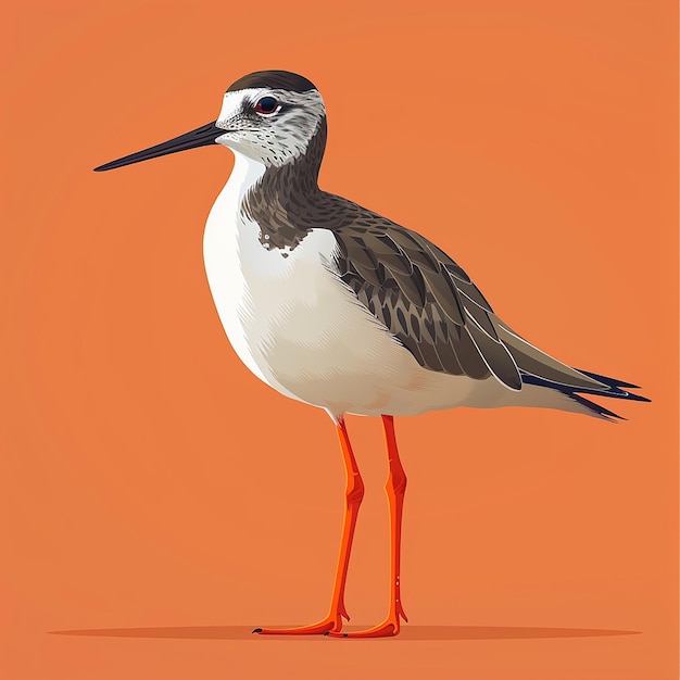 a bird with a long beak and orange feet