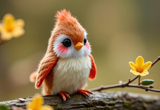 Photo a bird with a red beak and a yellow beak with a red feather on it