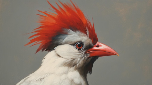 A bird with a red and white patch on its head