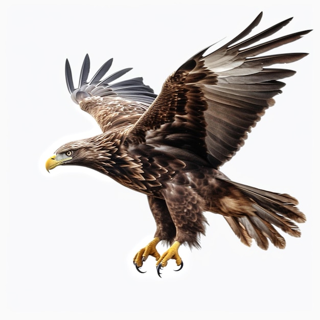 A bird with a white background and the word eagle on it