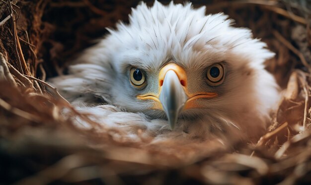 Photo a bird with a yellow beak and a beak that says  eagle