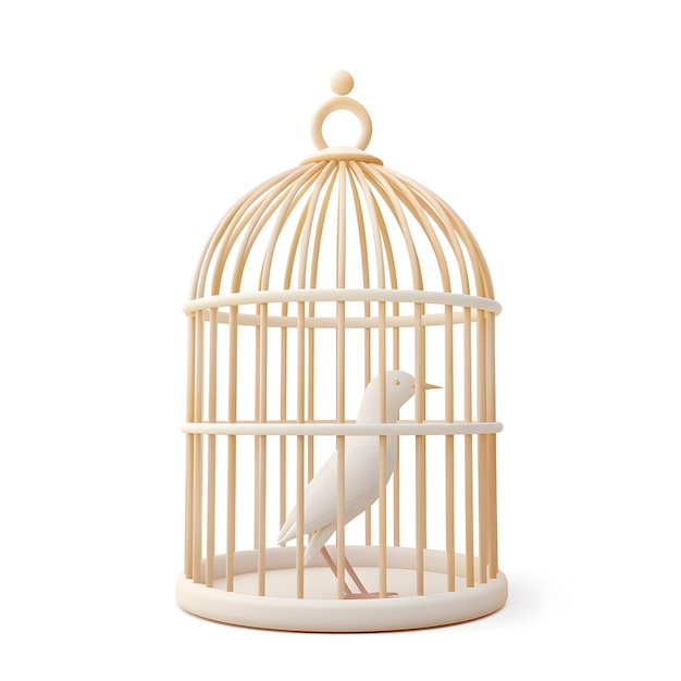 Birdcage 3D isolated white background