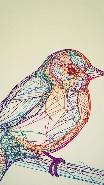 Photo birds abstract line art design