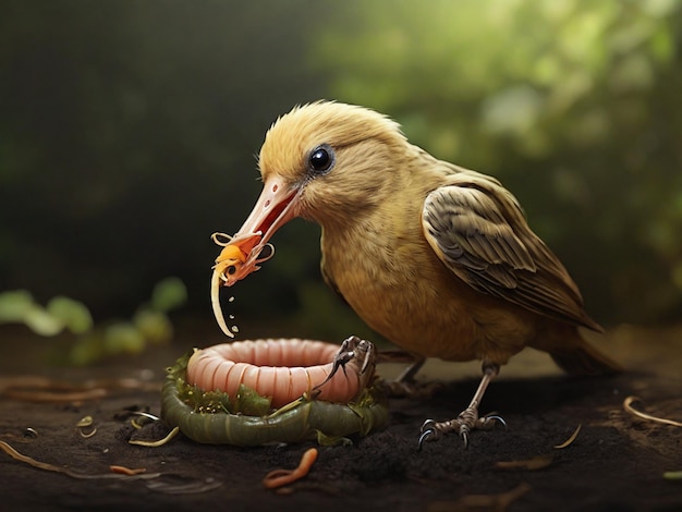 birds eat worms