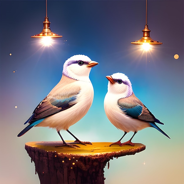 birds painting digital art