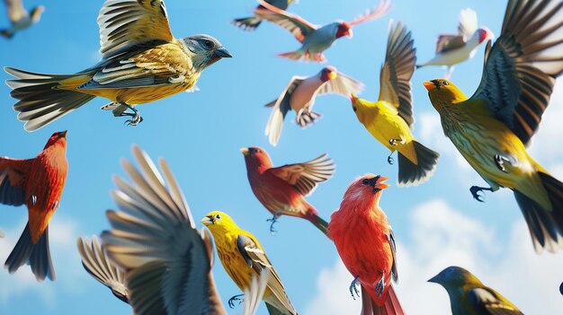 Birds in Precise Realism Photorealistic Quality