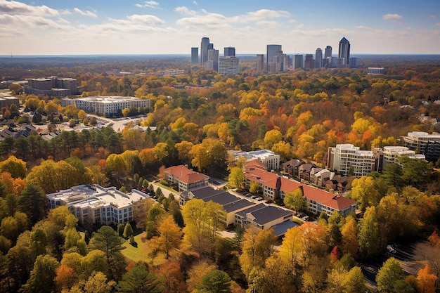 Birdseye View of Atlanta Structures Urban Perspective