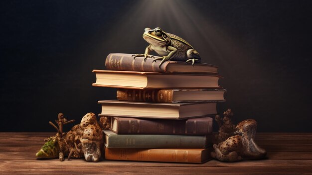 Biretta on top of books background