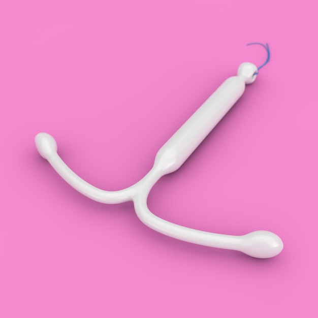 Birth Control Concept T Shape IUD Hormonal Intrauterine Device 3d Rendering