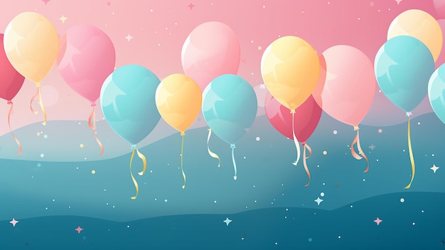 Birthday Background in Flat Design