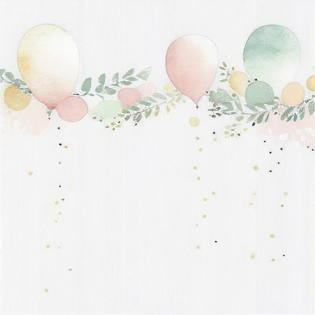 Birthday background watercolor style Generative AI