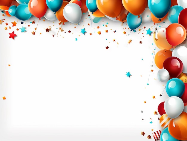 Birthday background with some balloon on white background