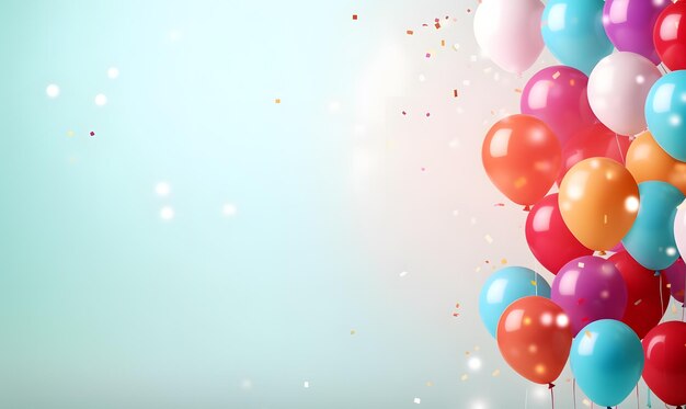 birthday balloon wallpaper with background copy space for text