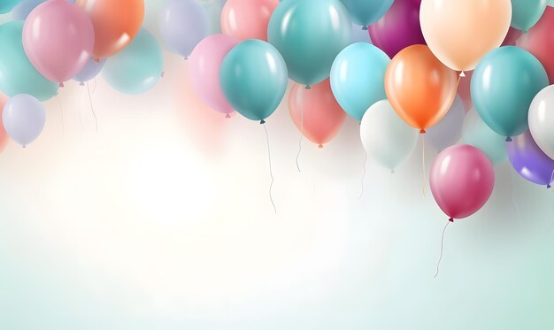 birthday balloon wallpaper with background copy space for text